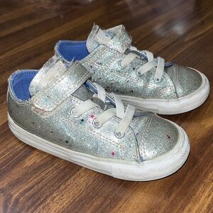 Converse Kids Silver Glitter Sneakers size 9C